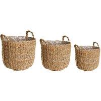 Lemon Pavilion Furniture and Decor Tenno Basket (Set of 3) - Reed/Seagrass - Natural