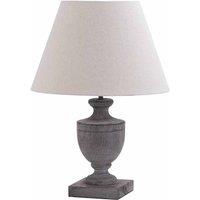 Lemon Pavilion Furniture and Decor Incia Urn Wooden Table Lamp - Fabric/Wood - L35 x W35 x H51 cm - Brown in Grey