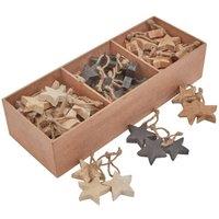 Lemon Pavilion Furniture and Decor Star Hanging Decorations (Pack of 90), Wood, L8 x W12 x H35 cm, Brown