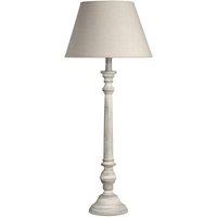 Lemon Pavilion Furniture and Decor Leptis Magna Table Lamp - Linen/Wood - L30 x W30 x H72 cm - Cream