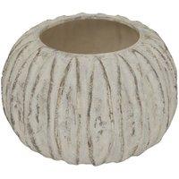 Lemon Pavilion Furniture and Decor Lorenzo Rotund Fin Vase - Ceramic - L30 x W30 x H20 cm - White