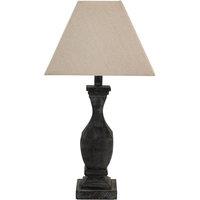 Lemon Pavilion Furniture and Decor Incia Fluted Wooden Table Lamp, Fabric/Wood, L12 x W12 x H53 cm, Brown