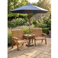 Churnet Valley Garden Furniture Ltd Valley Grand Companion Set - Angled Tray - L120 x W250 x H100 cm in Brown
