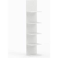 Costway 5-Tier Wall Shelves Wooden Wall-Mounted Organizer for Bedroom in White