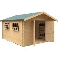 Buttercup Farm 14x12 The Marlborough 28mm Cabin - L415 x W355 x H271.9 cm in Natural