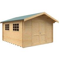 Buttercup Farm 14x12w Marlborough Plus 44mm Cabin - L415 x W355 x H271.9 cm in Natural