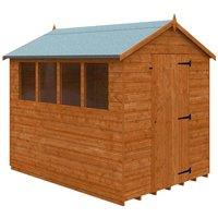 Buttercup Farm 8 x 6 Feet Super Apex 12mm Shed - Solid Wood/Softwood/Pine in Burnt Orange