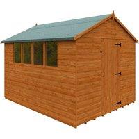 Buttercup Farm 10 x 8 Feet Super Apex 12mm Shed - Solid Wood/Softwood/Pine in Burnt Orange
