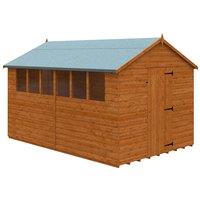 Buttercup Farm 12 x 8 Feet Super Apex 12mm Shed - Solid Wood/Softwood/Pine in Burnt Orange