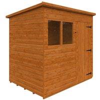 Buttercup Farm 7 x 5 Feet Super Pent 12mm Shed - Solid Wood/Softwood/Pine in Burnt Orange