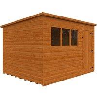 Buttercup Farm 10 x 8 Feet Super Pent 12mm Shed - Solid Wood/Softwood/Pine in Burnt Orange