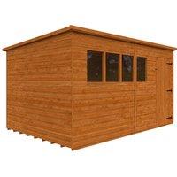 Buttercup Farm 12 x 8 Feet Super Pent 12mm Shed - Solid Wood/Softwood/Pine in Burnt Orange