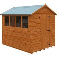 Buttercup Farm 8 x 6 Feet Budget Apex 9mm Shed - Solid Wood/Softwood/Pine in Burnt Orange