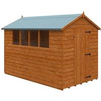 Buttercup Farm 10 x 6 Feet Budget Apex 9mm Shed - Solid Wood/Softwood/Pine in Burnt Orange
