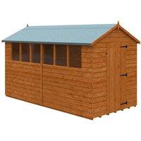 Buttercup Farm 12 x 6 Feet Budget Apex 9mm Shed - Solid Wood/Softwood/Pine in Burnt Orange