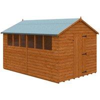 Buttercup Farm 12 x 8 Feet Budget Apex 9mm Shed - Solid Wood/Softwood/Pine in Burnt Orange