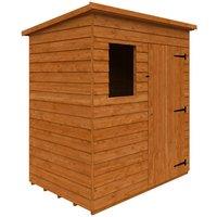 Buttercup Farm 6 x 4 Feet Budget Pent 9mm Shed - Solid Wood/Softwood/Pine in Burnt Orange