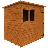 Buttercup Farm 7 x 5 Feet Budget Pent 9mm Shed - Solid Wood/Softwood/Pine in Burnt Orange