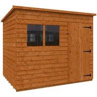Buttercup Farm 8 x 6 Feet Budget Pent 9mm Shed - Solid Wood/Softwood/Pine in Burnt Orange