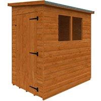 Buttercup Farm 6 x 4 Feet Lean-To Pent 12mm Shed - Solid Wood/Softwood/Pine in Burnt Orange