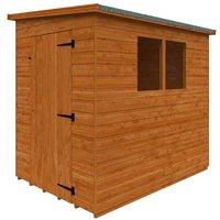 Buttercup Farm 7 x 5 Feet Lean-To Pent 12mm Shed - Solid Wood/Softwood/Pine in Burnt Orange