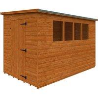 Buttercup Farm 10 x 6 Feet Lean-To Pent 12mm Shed - Solid Wood/Softwood/Pine in Burnt Orange