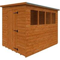 Buttercup Farm 8 x 6 Feet Lean-To Pent 12mm Shed - Solid Wood/Softwood/Pine in Burnt Orange