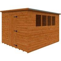 Buttercup Farm 10 x 8 Feet Lean-To Pent 12mm Shed - Solid Wood/Softwood/Pine in Burnt Orange