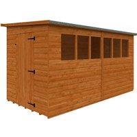 Buttercup Farm 12 x 6 Feet Lean-To Pent 12mm Shed - Solid Wood/Softwood/Pine in Burnt Orange