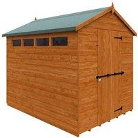 Buttercup Farm 8 x 6 Feet Security Apex 12mm Shed - Solid Wood/Softwood/Pine in Burnt Orange