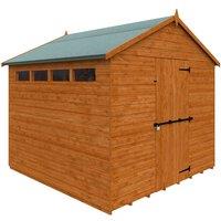 Buttercup Farm 8 x 8 Feet Security Apex 12mm Shed - Solid Wood/Softwood/Pine in Burnt Orange