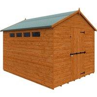 Buttercup Farm 10 x 8 Feet Security Apex 12mm Shed - Solid Wood/Softwood/Pine in Burnt Orange