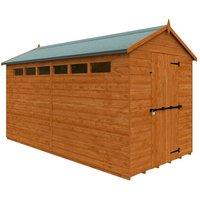 Buttercup Farm 12 x 6 Feet Security Apex 12mm Shed - Solid Wood/Softwood/Pine in Burnt Orange