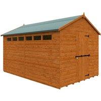 Buttercup Farm 12 x 8 Feet Security Apex 12mm Shed - Solid Wood/Softwood/Pine in Burnt Orange