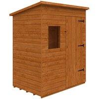 Buttercup Farm 6 x 4 Feet Deluxe Pent 12mm Shed - Solid Wood/Softwood/Pine in Burnt Orange