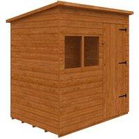 Buttercup Farm 7 x 5 Feet Deluxe Pent 12mm Shed - Solid Wood/Softwood/Pine in Burnt Orange