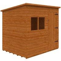 Buttercup Farm 8 x 6 Feet Deluxe Pent 12mm Shed - Solid Wood/Softwood/Pine in Burnt Orange