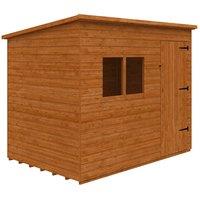Buttercup Farm 9 x 6 Feet Deluxe Pent 12mm Shed - Solid Wood/Softwood/Pine in Burnt Orange