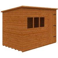 Buttercup Farm 10 x 6 Feet Deluxe Pent 12mm Shed - Solid Wood/Softwood/Pine in Burnt Orange
