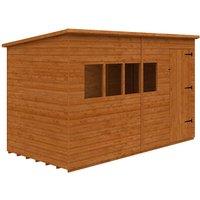 Buttercup Farm 12 x 6 Feet Deluxe Pent 12mm Shed - Solid Wood/Softwood/Pine in Burnt Orange