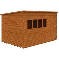 Buttercup Farm 12 x 8 Feet Deluxe Pent 12mm Shed - Solid Wood/Softwood/Pine in Burnt Orange