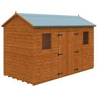 Buttercup Farm 12 x 6 Feet Workman Apex 12mm Shed - Solid Wood/Softwood/Pine in Burnt Orange