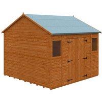 Buttercup Farm 10 x 10 Feet Workman Apex 12mm Shed - Solid Wood/Softwood/Pine in Burnt Orange