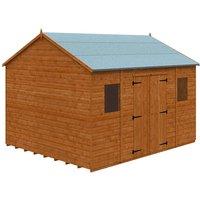 Buttercup Farm 12 x 10 Feet Workman Apex 12mm Shed - Solid Wood/Softwood/Pine in Burnt Orange