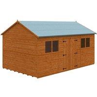 Buttercup Farm 16 x 10 Feet Workman Apex 12mm Shed - Solid Wood/Softwood/Pine in Burnt Orange