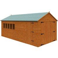 Buttercup Farm 20 x 10 Feet Garage 12mm Shed - Solid Wood/Softwood/Pine in Burnt Orange