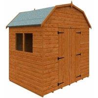 Buttercup Farm 6 x 8 Feet Barn 12mm Shed - Solid Wood/Softwood/Pine in Burnt Orange