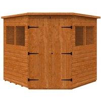 Buttercup Farm 7 x 7 Feet Corner Shed 12mm Shed - Solid Wood/Softwood/Pine in Burnt Orange