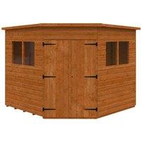 Buttercup Farm 8 x 8 Feet Corner Shed 12mm Shed - Solid Wood/Softwood/Pine in Burnt Orange