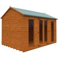 Buttercup Farm 12x8 Feet Full Pane Workman Apex 12mm Shed - Solid Wood/Softwood/Pine in Burnt Orange